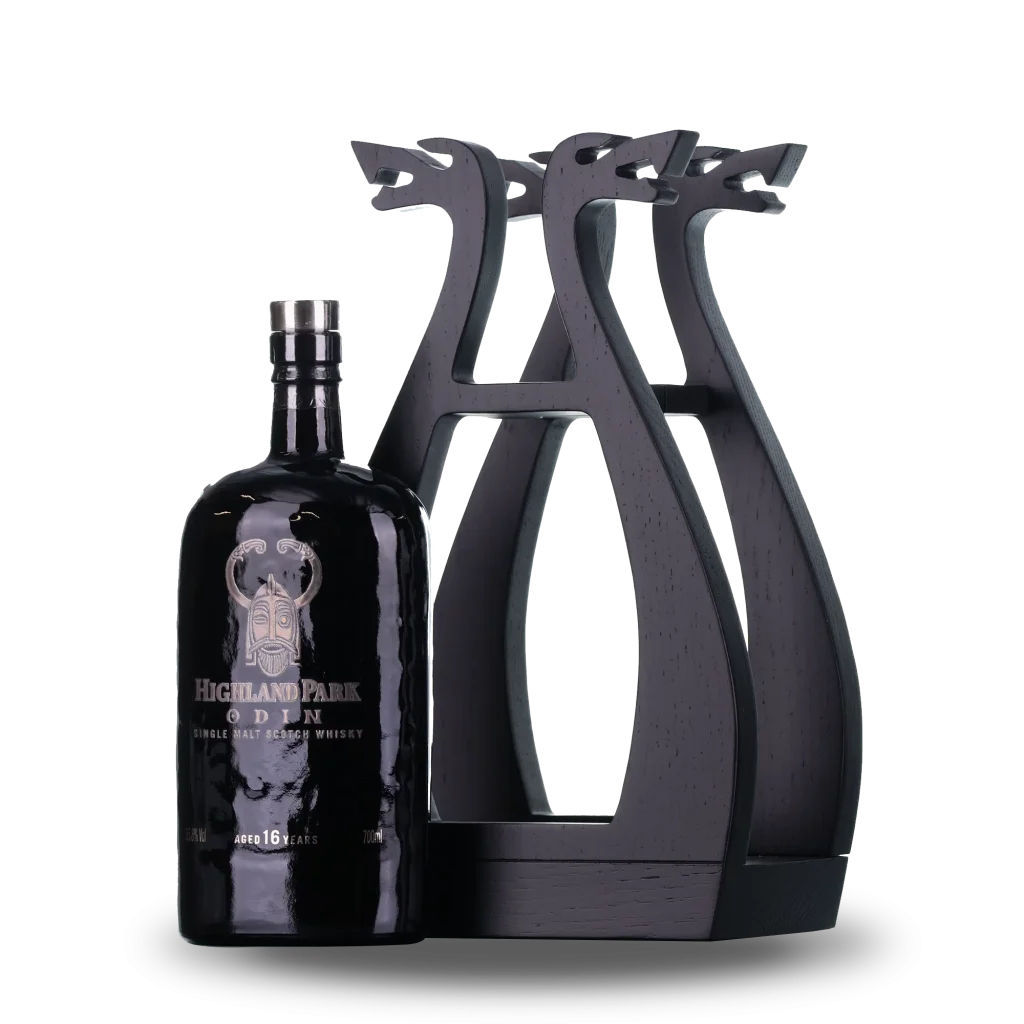 Casks Galore Whisky Scotland Highland Park Odin 16 year old Valhalla Collection whisky bottle with wooden presentation case casks galore