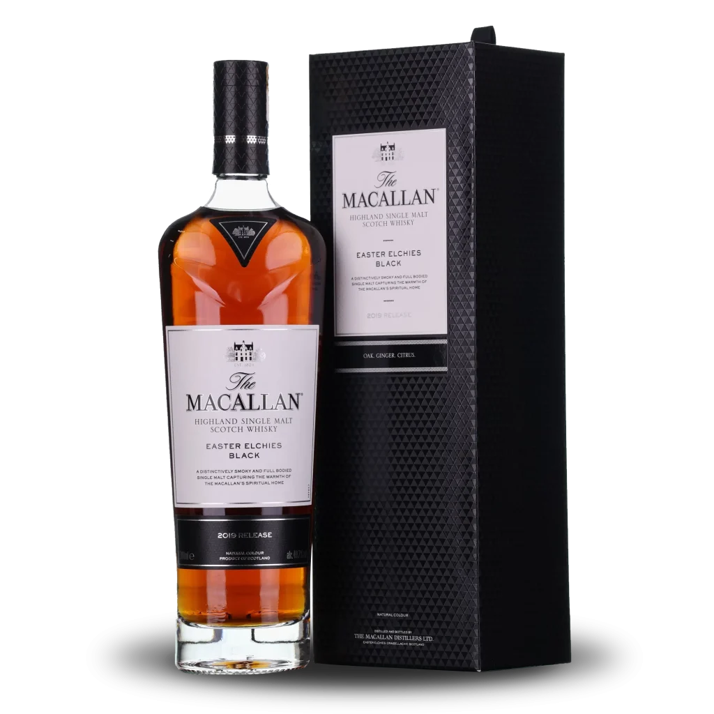 Casks Galore Whisky Scotland Macallan Easter Elchies Black 2019 single malt Scotch whisky bottle with dark premium design casks galore