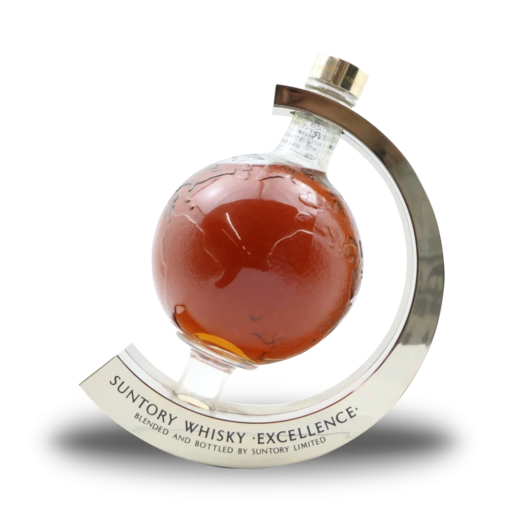Casks Galore Whisky Scotland Suntory Excellence Globe Decanter whisky 76cl Japanese whisky in globe shaped glass decanter casks galore
