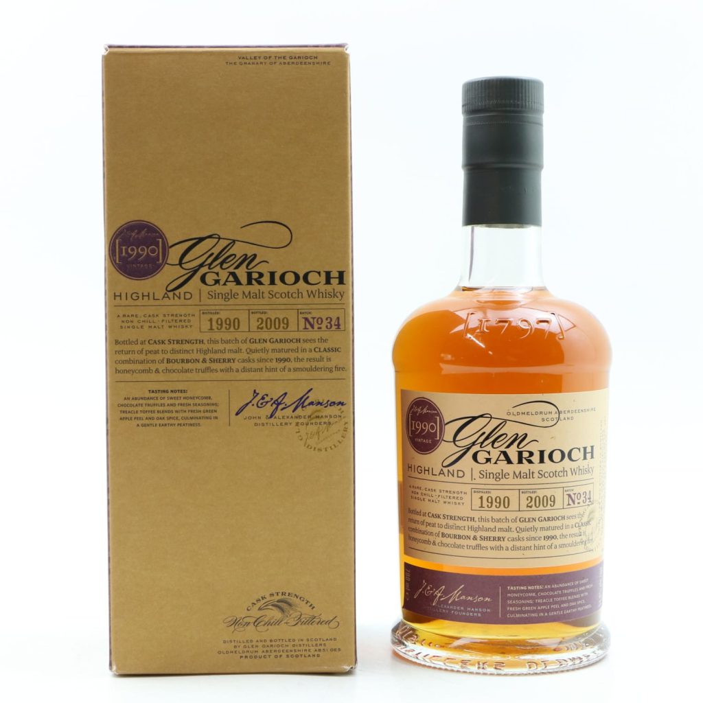 Casks Galore Whisky Scotland Glen Garioch 1990 vintage single malt Scotch whisky bottle with classic label and presentation casks galore