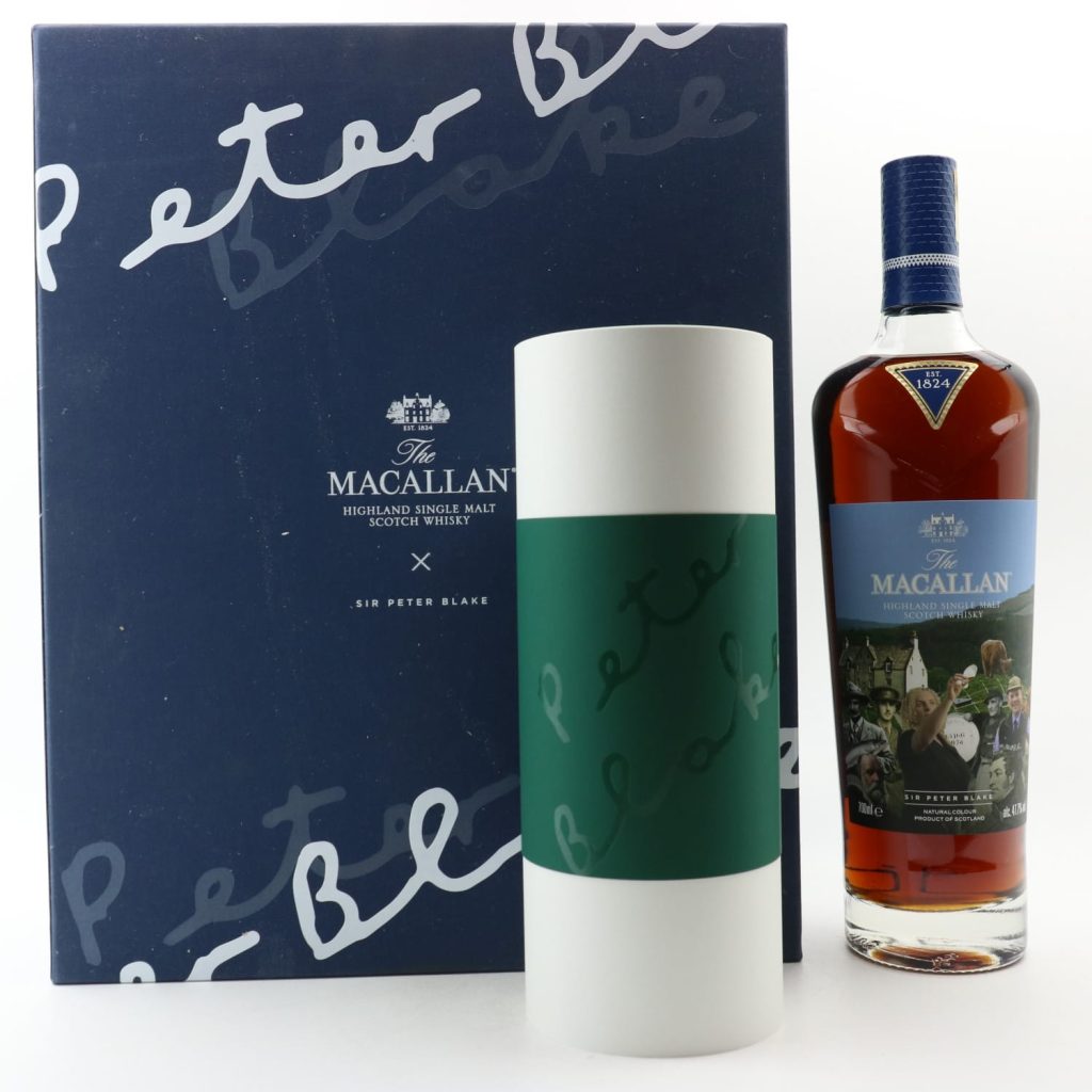 Casks Galore Whisky Scotland Macallan Sir Peter Blake limited edition whisky bottle with illustrated label and presentation box casks galore